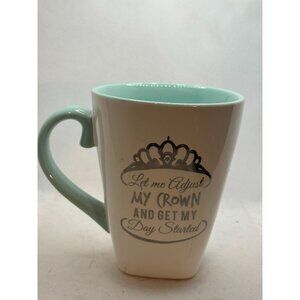 Let Me Adjust My Crown Ceramic Mug 12 Oz Mint Green Interior & Handle Bow Down I